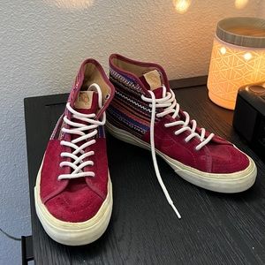 Rare Aztec burgundy, vans, high tops